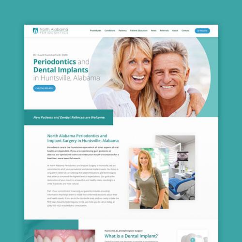 Custom periodontist website design for North Alabama Periodontics Huntsville Alabama preview