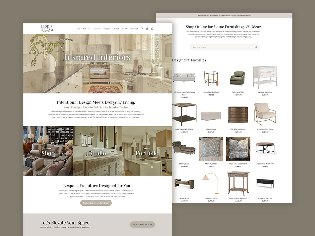 web design design theory interiors huntsville