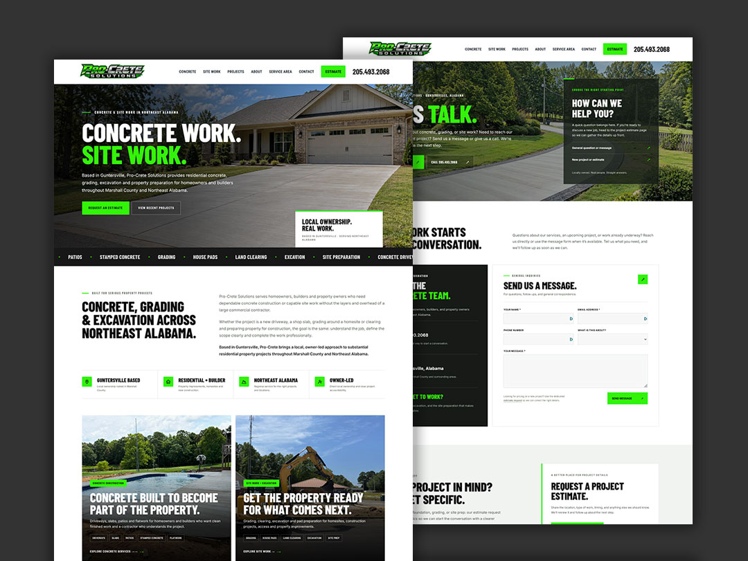 web design huntsville pro-crete solutions